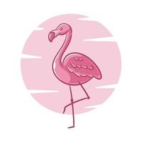süß Flamingo Tier Karikatur Design vektor