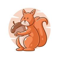 süß Eichhörnchen Tier Karikatur Design vektor