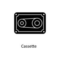 Kassette Vektor solide Symbole. einfach Lager Illustration Lager