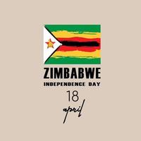 zimbabwe oberoende dag hälsning kort, baner, vektor illustration.