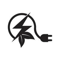 elektrisk laddning station ikon logotyp vektor