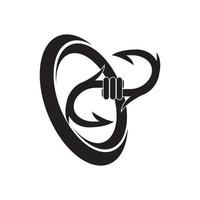 Angeln Haken Logo Vektor Symbol Illustration Design