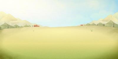 ländlich Bauernhof Landschaft Hintergrund. handgemalt Illustration im Gravur Stil. vektor