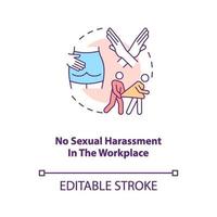 ingen sexuella trakasserier på arbetsplatsens konceptikon vektor