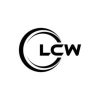 lcw brev logotyp design i illustration. vektor logotyp, kalligrafi mönster för logotyp, affisch, inbjudan, etc.