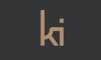 alfabetet bokstäver initialer monogram logotyp ki, ik, k och i vektor