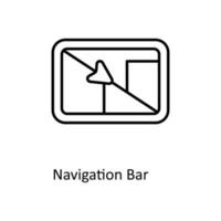 Navigation Bar Vektor Gliederung Symbole. einfach Lager Illustration Lager