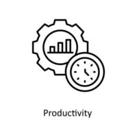 produktivitet vektor översikt ikoner. enkel stock illustration stock