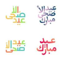elegant eid Mubarak Kalligraphie einstellen zum Muslim Feierlichkeiten vektor