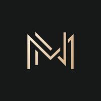 Luxus und modern m Gliederung Logo Design vektor