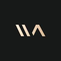 Luxus und modern wa Brief Logo Design vektor