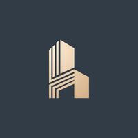 Luxus und modern h Gebäude Logo Design vektor