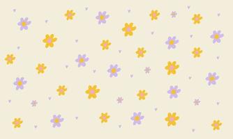Jahrgang groovig Pastell- retro Hintergrund mit Blumen. süß bunt modisch Vektor Illustration im Stil 70er, 80er.