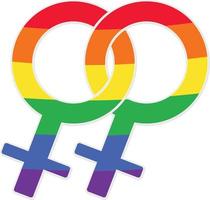 Lesben Symbol im Regenbogen Farben Vektor Illustration