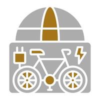 elektrisk cykel stad Turné vektor ikon stil