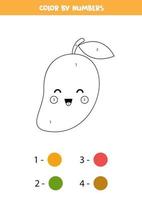 målarbok med söt kawaii mango. spel för barn. vektor