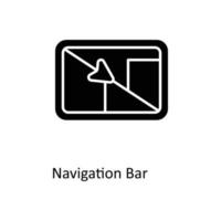 Navigation Bar Vektor solide Symbole. einfach Lager Illustration Lager