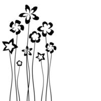 schwarz Silhouette von Blumen vektor