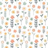 sömlös barnslig mönster med färgrik blommor. barnslig textur för tyg, förpackning, textil, tapet, kläder. sömlös bakgrund med pastell Färg blommor i scandinavian stil. vektor