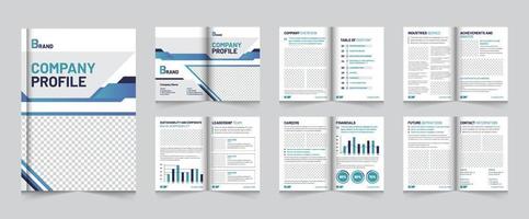 Seiten Unternehmen Profil Broschüre Vorlage Layout Design, Mehrere Seiten Geschäft Broschüre Design vektor