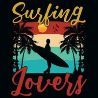 Sommer- Surfen Grafik T-Shirt Design vektor