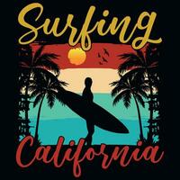 Sommer-Surf-T-Shirt-Design vektor