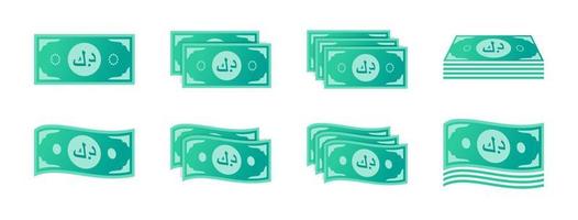 kuwaiti Dinar Banknote Symbol einstellen vektor