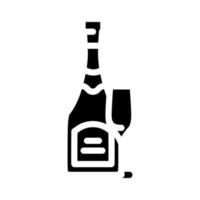 Champagner trinken Flasche Glyphe Symbol Vektor Illustration