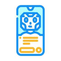 Handy, Mobiltelefon Plaudern bot Farbe Symbol Vektor Illustration