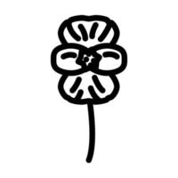 Begonie Blume Frühling Linie Symbol Vektor Illustration