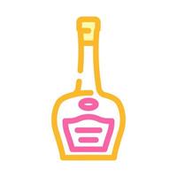 Brandy Glas Flasche Farbe Symbol Vektor Illustration