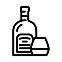 Rum Glas Flasche Linie Symbol Vektor Illustration