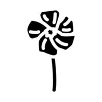 Immergrün Blume Frühling Glyphe Symbol Vektor Illustration
