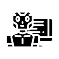 Roboter Plaudern bot Glyphe Symbol Vektor Illustration