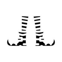 Bein Füße Elf Glyphe Symbol Vektor Illustration