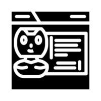 Netz Plaudern bot Glyphe Symbol Vektor Illustration