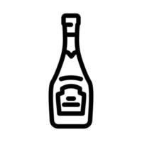 Champagner Glas Flasche Linie Symbol Vektor Illustration