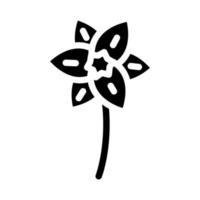 Narzisse Blume Frühling Glyphe Symbol Vektor Illustration