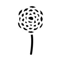 Kamelie Blume Frühling Glyphe Symbol Vektor Illustration