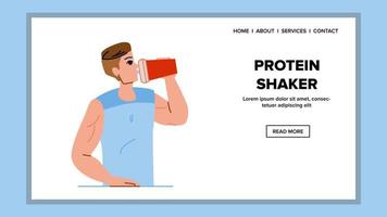 protein shaker man vektor