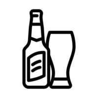 Bier Glas Flasche Linie Symbol Vektor Illustration