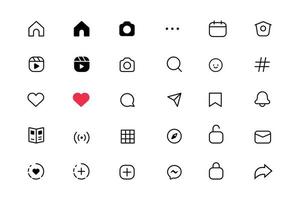 uppsättning av populär social media ikoner. uppsättning av modern, enkel tecken för hemsida design, mobil app, eller ui design. vektor illustration, isolerat på vit bakgrund