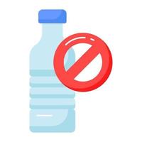 förbjuden tecken på plast flaska som visar begrepp ikon av Nej plast flaskor vektor