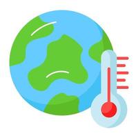 Welt Globus mit Thermometer zeigen Konzept Symbol von global Erwärmen, Welt Erde Tag Vektor zum Bewusstsein