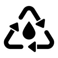 Wasser fallen mit Recycling Zeichen bezeichnet Konzept Vektor von Wasser Recycling, Prämie Symbol Design