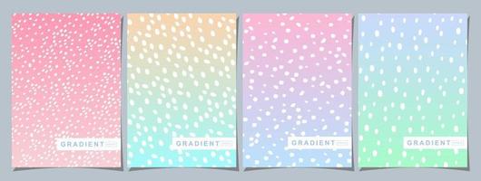 einstellen von bunt Gradient Abdeckungen mit Punkte Muster, Pastell- Farben. zum Abdeckungen, Tapeten, branding und andere Projekte. vektor