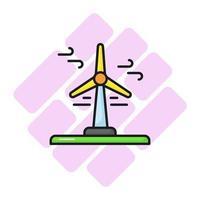 kreativ entworfen Vektor von Wind Turbine im modisch Stil, Prämie Symbol von Wind Turbine