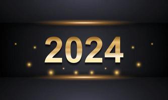 2024 frohes neues Hintergrunddesign. grußkarte, banner, plakat. Vektor-Illustration. vektor