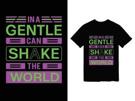 en svart och lila t-shirt med text typografi t skjorta design vektor