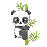 süß Panda auf ein Baum. Vektor Illustration von ein Karikatur.